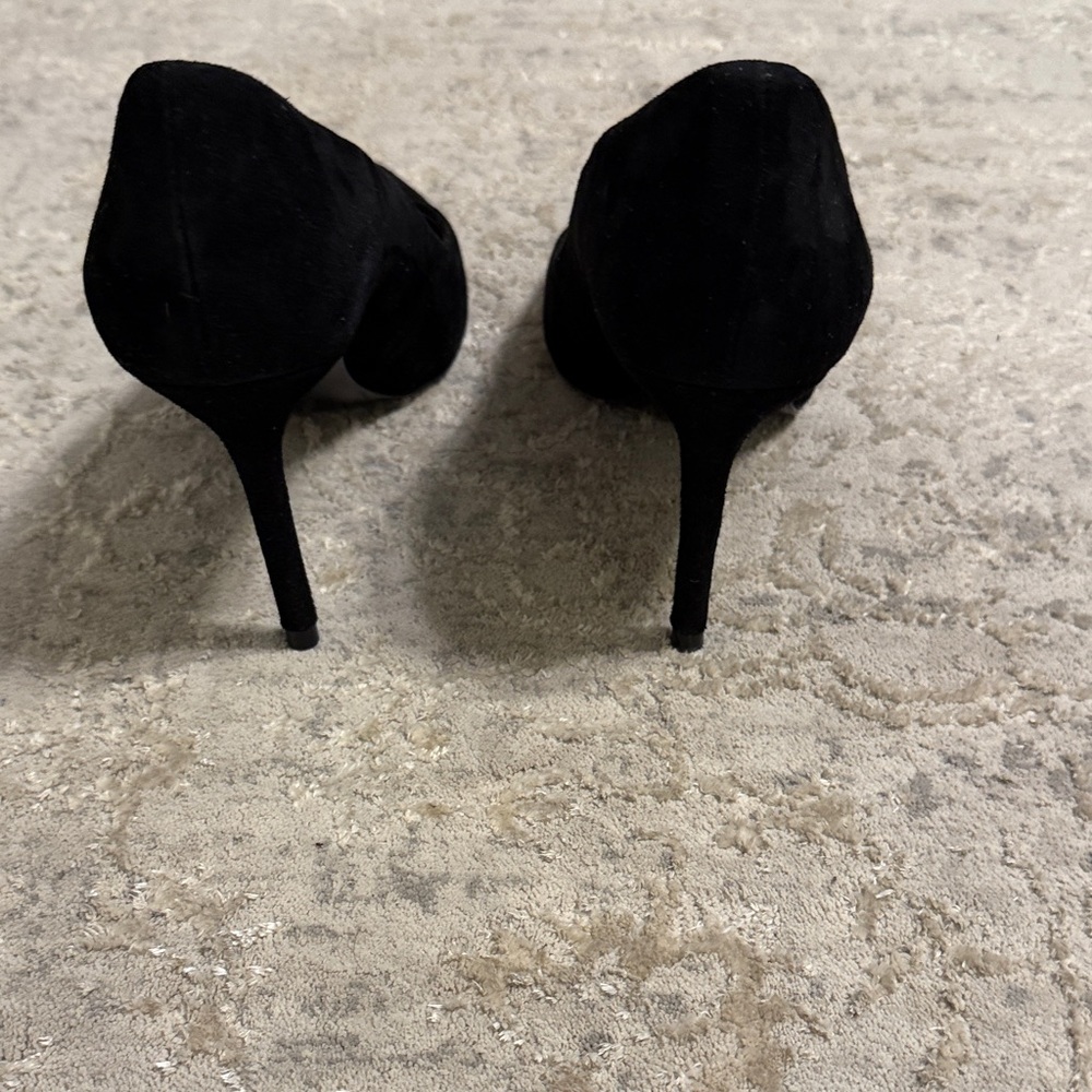 Massimo Dutti Black Suede Pointed-Toe Pumps - Women's - Picture 5 of 12